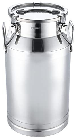 Adima Milchkannen, 304 Edelstahl Milchtransportfässer Wasserkrug Weinkübel Öl Milcheimer Teedose Mit Versiegeltem Deckel Und Griff Für Flüssigkeit Fester Speicher,30L