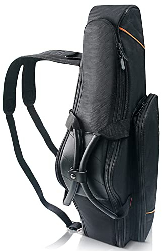 Chehery Alto Saxophone Case - 2-in-1 Padded Backpack Gig Bag with Flute Pocket, 20mm Soft Padding Lightweight Protective Carry Case for Saxophone Players (Black)