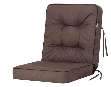 Bankauflage für Gartenmöbel, Gartenbank, Polsterauflage für Hollywoodschaukel, Auflagen für Gartenschaukelkissen, Sitzkissen, Stuhlauflage, Indoor/Outdoor - Braun - 60 cm (1 Stück)