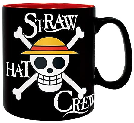 One Piece - Tasse - Luffy Ruffy - Tasse à café 460 ml - Chapeau de paille Bande - Logo - Mug - Coffret cadeau