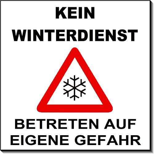 Kein Winterdienst-Schild aus Aluminium Dibond-20 x 20 + 30 x 30 cm-Hinweisschild-Warnschild (1343 weiß 20 x 20 cm ohne Löcher)