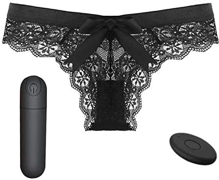 YcsLust Mit Spitzenhöschen Tragbarer Vibrator, vibrierendes Höschen,Wiederaufladbarer Vibrator mit kabelloser Fernbedienung,Klitoris-Stimulator,mit 10 Vibrationen für Frauen, Paare