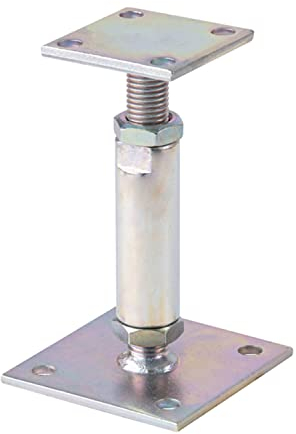 siwitec Pfostenträger höhenverstellbar 150-190 mm, aufschraubbar mit M20 Gewinde, feuerverzinkter Stahl, dickschichtpassiviert, Pfostenverbinder, Stützen höhenverstellbar, Pfostenträger verstellbar
