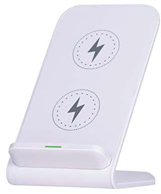 Grundig Support pour téléphone Portable Qi - 10 W - Support pour téléphone Portable - Technologie de positionnement Libre - Câble 1 m - Affichage LED - Blanc