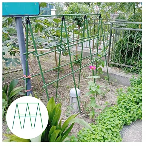 HJZALMI A-Frame Garten Spalier, Gurkenspalier, Faltbares Gurkenspalier Für Bohnen Kürbis Zucchini, Leicht Zu Installieren (Farbe : Green-16mm, Größe : 90x90cm)