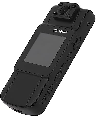 Telecamera per il Corpo con Audio, Mini Telecamera per il Corpo 1080P con Visione Notturna a Infrarossi, Telecamera Indossata per il Parto Al Chiuso, Rilevamento del Movimento,