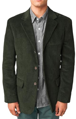 Mens Hunt Green Corduroy Blazer Mens Sport Coats and Blazers Slim Fit Mens Corduroy Blazer Valentines Day Blazer Men 3XL