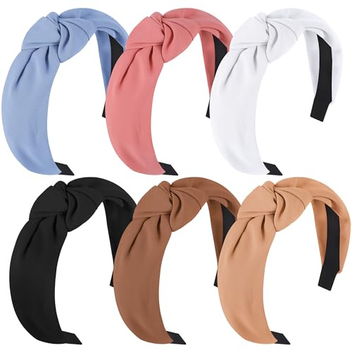DiyJibb Headbands for Women Girls - 6PCS Stylish Top Knotted Headbands - Knotted Headband for Women - Head Bands Wide Hairband Hair Accessories