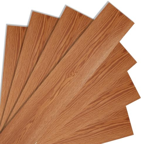 Fiqops PVC Bodenbelag, 70 Fliesen ca. 10m² Vinylboden Wasserfest Rutschfest, Wasserfest Bodenbelag Selbstklebend Vinylboden 91,5cm x 15,2cm Dicke 1,5 mm (Warm Oak)