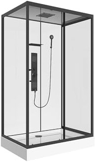 Vente-unique-Box doccia idromassaggio rettangolare Installazione reversibile L110 x l80 x H215 cm - SULIPA