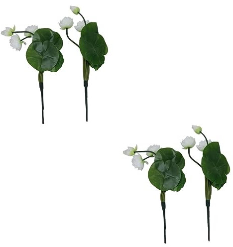 OUNONA 4 Stück Packung Simulierter Kleiner Lotus Kunstblumen Tischdekoration Blumenfälschung Stamm Der Lotuspflanze Wohnkultur Wasserstamm Seerose Weiß Blumenrequisiten