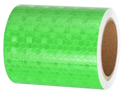 PATIKIL Cinta Reflectante Adhesiva, 7cm x 3 m PVC Cinta de Advertencia de Seguridad de Alta Visibilidad Impermeable para Nocturna Camiones Coches Ropa, Verde