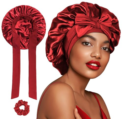 FOLAI Casque en soie rouge