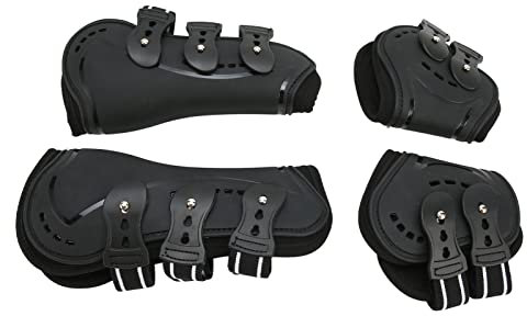 Sportgamaschen für Pferde, Pferdegamaschen, Gamaschen für die Vorder- und Hinterbeine des Pferdes, PU-Shell-Sehnen-Fetlock-Klammerschutz-Gamaschen, Pferde-Eisgamaschen Zum