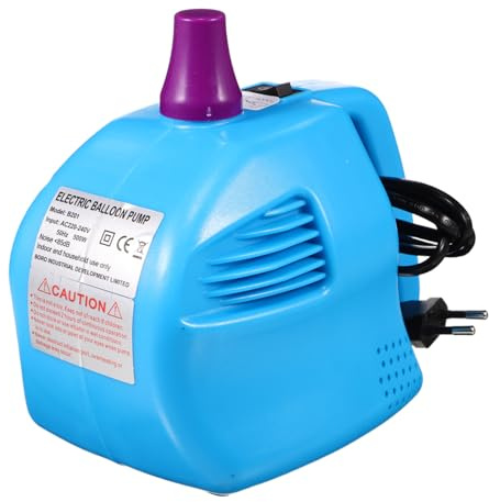 Cabilock Elektrische Ballonluftpumpe aus Abs mit 13000 Pa 416 L/min Leistung Leichtes Tragbares Ballonaufblasgerät für Party und Innenbereich Blau mit 1,8m Kabel