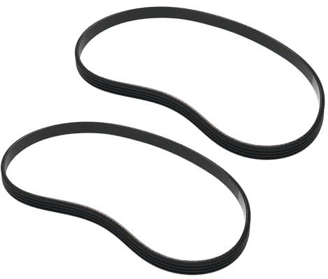 Briny River Lot de 2pcs Courroies Trapézoïdales à 4 Nervures 4PJ470 en Caoutchouc Nervuré 185J pour Tapis Roulant Masseur Tondeuse à Gazon Tronçonneuse Compresseur d'air 470mm Noir