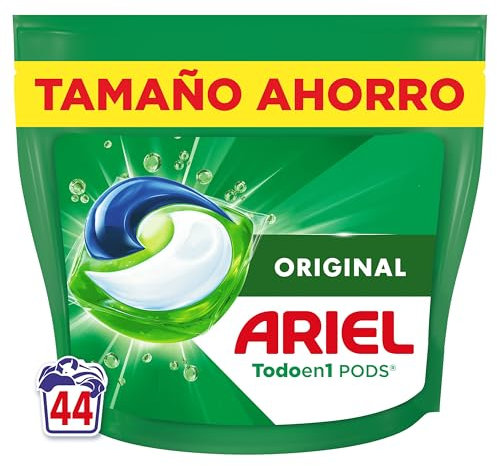 Ariel PODs Platinum, Detergente Líquido En Cápsulas Original Cápsulas, 44 Lavados, el embalaje puede variar