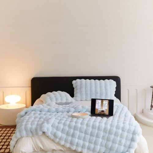 ZYFBD Kunstfelldecke, weicher warmer Kaninchen-Plüsch-Überwurf, leicht, wendbar, für Sofa und Bett, vielseitige flauschige Decke für Schlafzimmer, Couch, Reisen, Camping