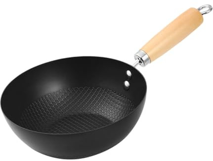 CONGARTENO Mini Wok Fonte Non-adhésif Pour Cuisinière à Induction Poêle à Pratique Pour Et Rôtir