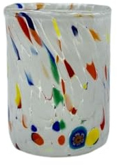 MurArt Murano Lot de 6 verres de 300 ml Collection Tower en verre soufflé à la main en fabrication artisanale Made in Italy (blanc, Shot 6 pièces)