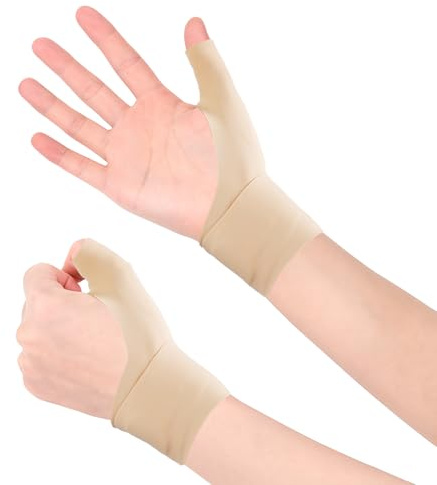 JLFDLLYYZQ 1 Paar Daumenbandage Rechts Links Tragen Stützfeder (S) | Flexible Daumensattelgelenk Bandage, Daumenschiene mit Handgelenkband, Daumenorthese für leichte Arthritis Schmerzlinderung