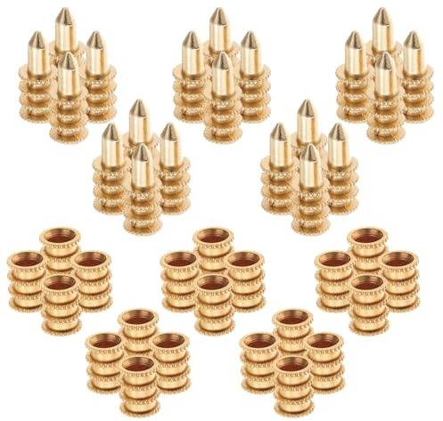 KOCKSHION 20pcs Zinc Alloy Table Bolt Sleeve Connectors Table Leaf Dowel Alignment Sturdy Design for Use