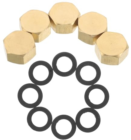 SHINEOFI 6 Juegos De Tapones Roscados para Válvula De Radiador Tapas De Latón Tuercas Hexagonales para Manguera De Radiador Tapones De Latón
