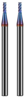 Hilpaty Hartmetall Schaftfräser 2.0 * 50mm*2, 4 Schneiden, NACO4 Beschichtet HRC65, VHM Fräser, CNC Fräser für Metall, Kohlenstoffstahl, Edelstahl, legierten Stahl