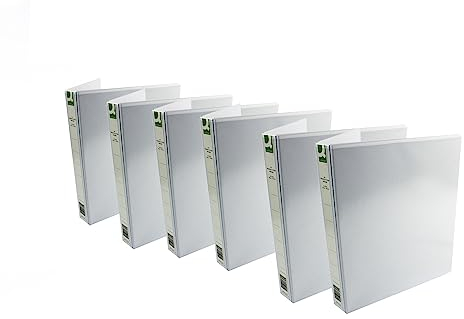 Q-Connect KF01325Q Präsentationsringbuch 4 D-Ringe 25 mm A4 weiß , 6er Pack
