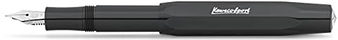 Kaweco SKYLINE SPORT Füllhalter Black I Premium Füllfederhalter für Tintenpatronen mit hochwertiger Stahlfeder I Füllfederhalter 13 cm I Füller in Schwarz I Federbreite: M (Medium)