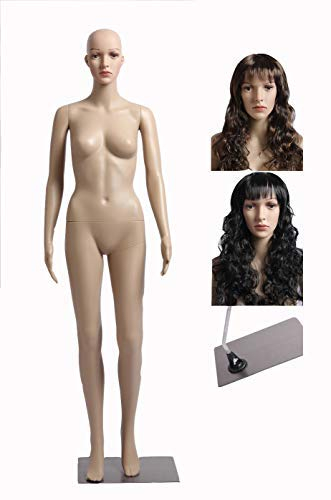 Eurohandisplay SF-7 Schaufensterpuppe mit 2 Perücken gratis weibliche Schaufenterfigur Mannequin Kopf und Arme beweglich