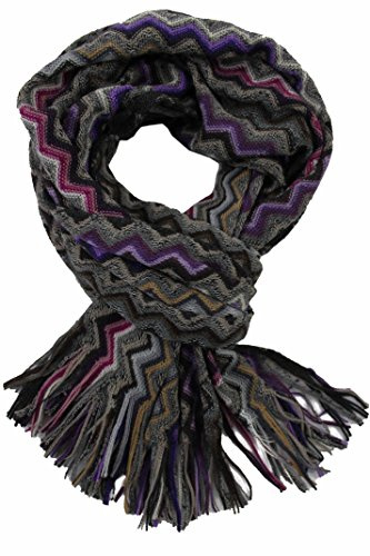 Rotfuchs Unisexschal Winterschal Kuschelschal Strickschal warm Zick Zack Wolle Made in Germany 180 x 50c m (Violett, 180 x 50 cm)