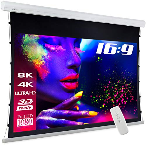 ESMART Expert XTR Tension-Leinwand 297 cm Bild 266 x 149 cm (120) 16:9 | Fernbedienung | Heimkino elektrische Beamer Projektionsleinwand Motor Tension Leinwand LCD LED