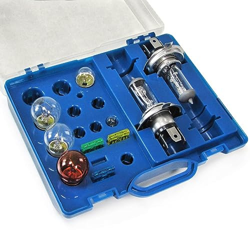 Ersatzlampenbox mit Sicherungen Lampenset H4 P21 10-teilig für Auto PKW KFZ 12V