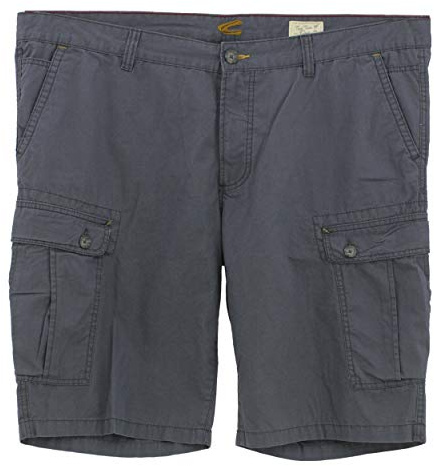 camel active, Houston Cargo, Herren Herren Kurze Jeans Shorts Bermudas Gabardine Blaugrau 30W (Herstellergröße 46) [23703]