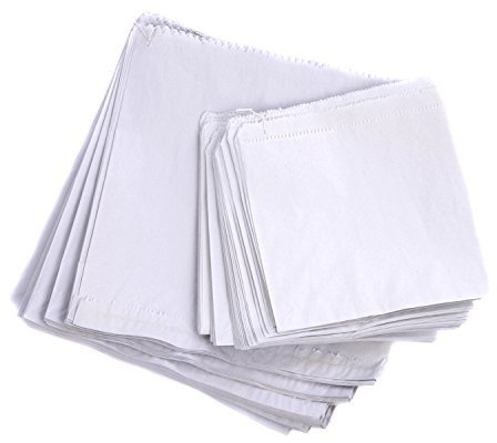 bag it Plastics White Kraft Paper Food Bags | 8.5 x 8.5 | Pack of 500 | Disposable, Fold Top, Square, Greaseproof, Ideal for Food, Groceries, Fruit, Sandwich, Lunch, Veg Bags