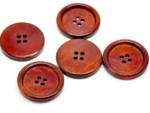 25 Knebelknöpfe Holz Braun, Holzknöpfe Knebel, Mantellknöpfe, ovale Knöpfe, 4 x 1,2 cm - 2 Löcher