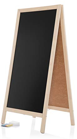 AZZAP Kundenstopper WETTERFEST PN 47x93cm Holz Tafel Aufsteller Werbetafel Standtafel Schreibtafel Holztafel Werbung Natur