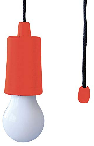 VELAMP Retrò – Lampadina LED portatile a batteria – Con cordoncino – Luminosa e di grande autonomia - Facile da usare, sicura e resistente - Ideale per interni ed esterni – Colore rosso