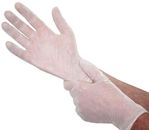 100 Pack Disposable Gloves Disposable Protective Gloves Clear Gloves Disposable PVC Gloves for Crafting Painting Gardening Cooking Cleaning Food (Medium Size)