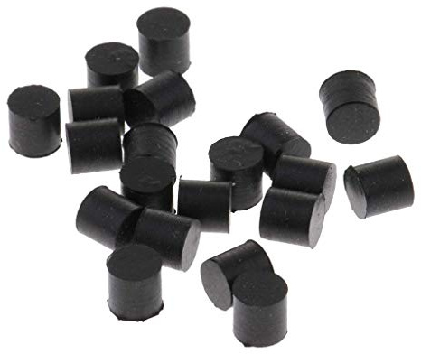 Set mit 20 Ventilrotoren, Gummi-Stoßdämpfer-Stopper, Französisches Horn, Posaune, Tuba-Set (schwarz) – Diamantschwarz, Durchmesser 5 mm (Durchmesser 3,5 mm)