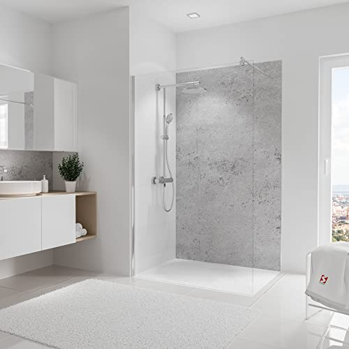 Schulte DecoDesign Dekor Stein Grau-hell, 210 x 120 cm, 3 mm Aluminium-Verbundplatte, Wandverkleidung als fugenfreier Fliesenersatz, EP1902221 602