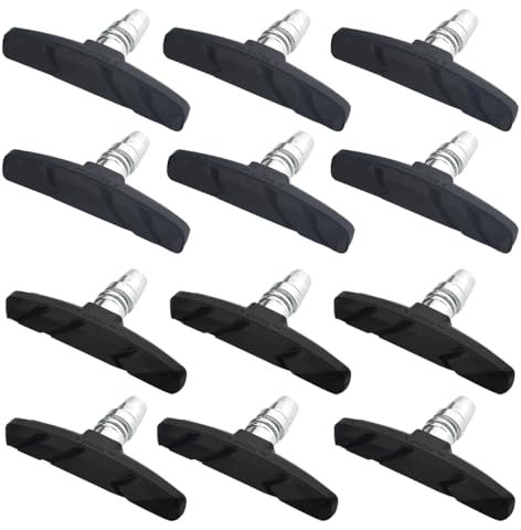 WMYCONGCONG 6 Pairs Bike Brake Pads with Hex Nuts and Spacers Mountain Bike Brake Blocks for Cruiser MTB Mountain Bicycle