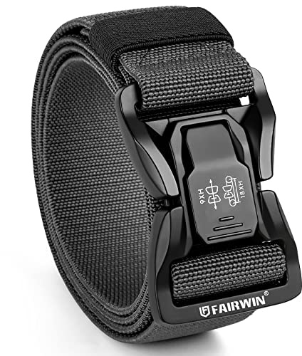 FAIRWIN Men Belt,Quick Release Tactical Belt, Military Work Stretch Nylon Web Belt for Men