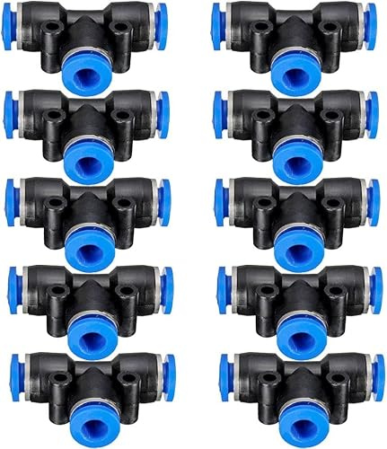 10PCS 6mm T-Junction Pneumatic Fitting Air Connector 3 Way Quick Fitting Connector Water Tube Hose