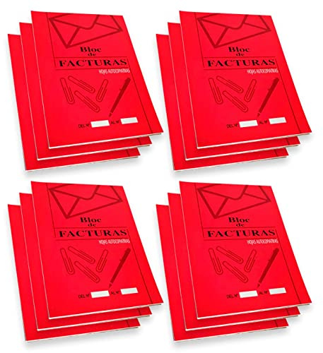 Acan Tradineur – Pack de 12 bloc de facturas - Formato A6 - Registro de venta, gastos, inversión y factura recibidas - Ideal para la gestión de la tienda - 15 x 11 cm