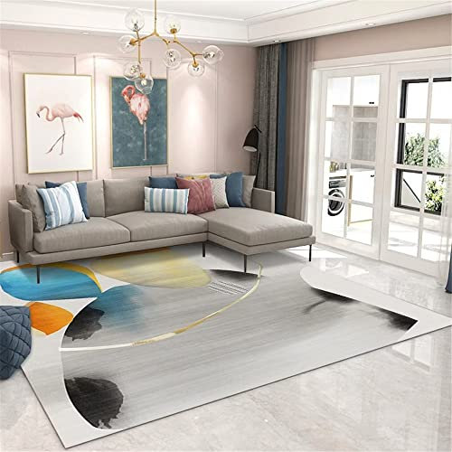 DJHWWD Floor Rug Teppich Bad Rechteckiger Grauer Moderner Schlafzimmerteppich Wohnzimmerteppich Anti-Rutsch fussmatten Innenbereich 160X230CM