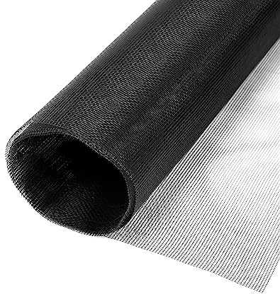 QWORK® 1 Pièces Rouleau Moustiquaire, Filet Moustiquaire En Fibre De Verre, 200 X 200 cm, Garde L'air Frais En Circulation, Noir, 18 Mailles