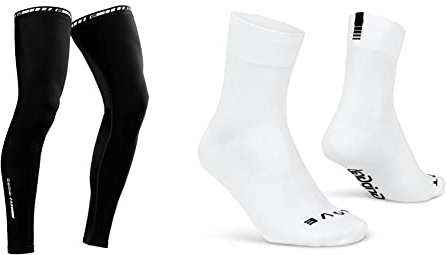 GripGrab Leg Warmers Light Fahrrad Übergangs Beinlinge Leichte Dünne Rutschfeste Radsport Beinwärmer & Lightweight SL Performance Sommer Radsport Socken Eyecatching Rennrad MTB Fahrrad, Weiß-Lang, L