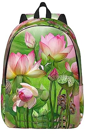 KoNsev Spirit Of The Lotus Laptop-Rucksack, Reiserucksack, Arzttasche, schwarz, Rucksack, stilvoll, leicht und funktional, Schwarz , S